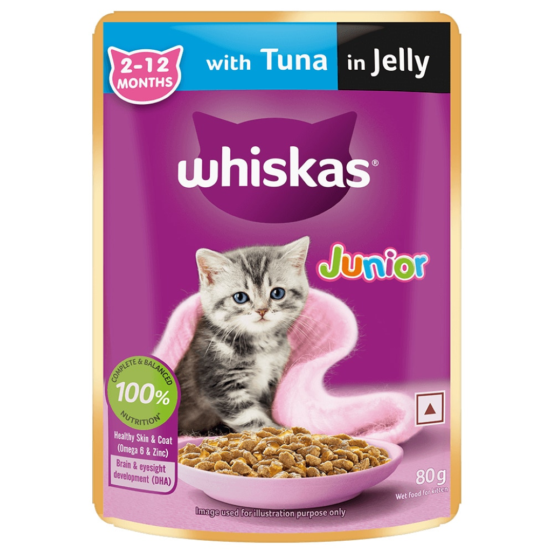 WHISKAS POUCH KITTEN TUNA IN JELLY 85G